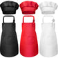Chengu 6 Pcs Kids Apron And Chef Hat Set Adjustable Child Apron With 2 Pockets For Boys Girls Toddler Cooking Baking Painting Ki