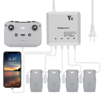 Hanatora Air 2S,Mavic Air 2 Battery Charger Compatible with DJI Air 2S,Mavic Air 2 Drone,Rapid Multi Parallel Charging Hub Acces