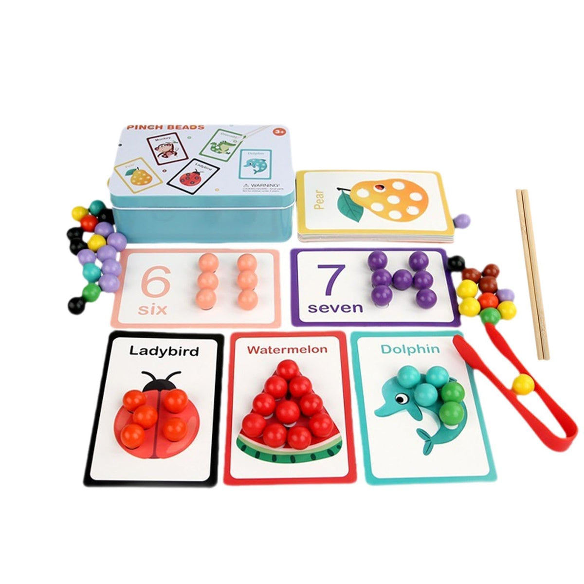 Ilsmysutra Clip Beads Toy Educational Counting Matching Game For Preschool Kindergarten|Toys For Baby|Developmental Baby Toys