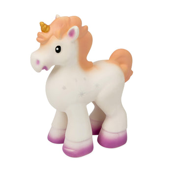 Nuby Penny The Unicorn Super Soft Teether Toy with Squeaker - 100% Natural Rubber