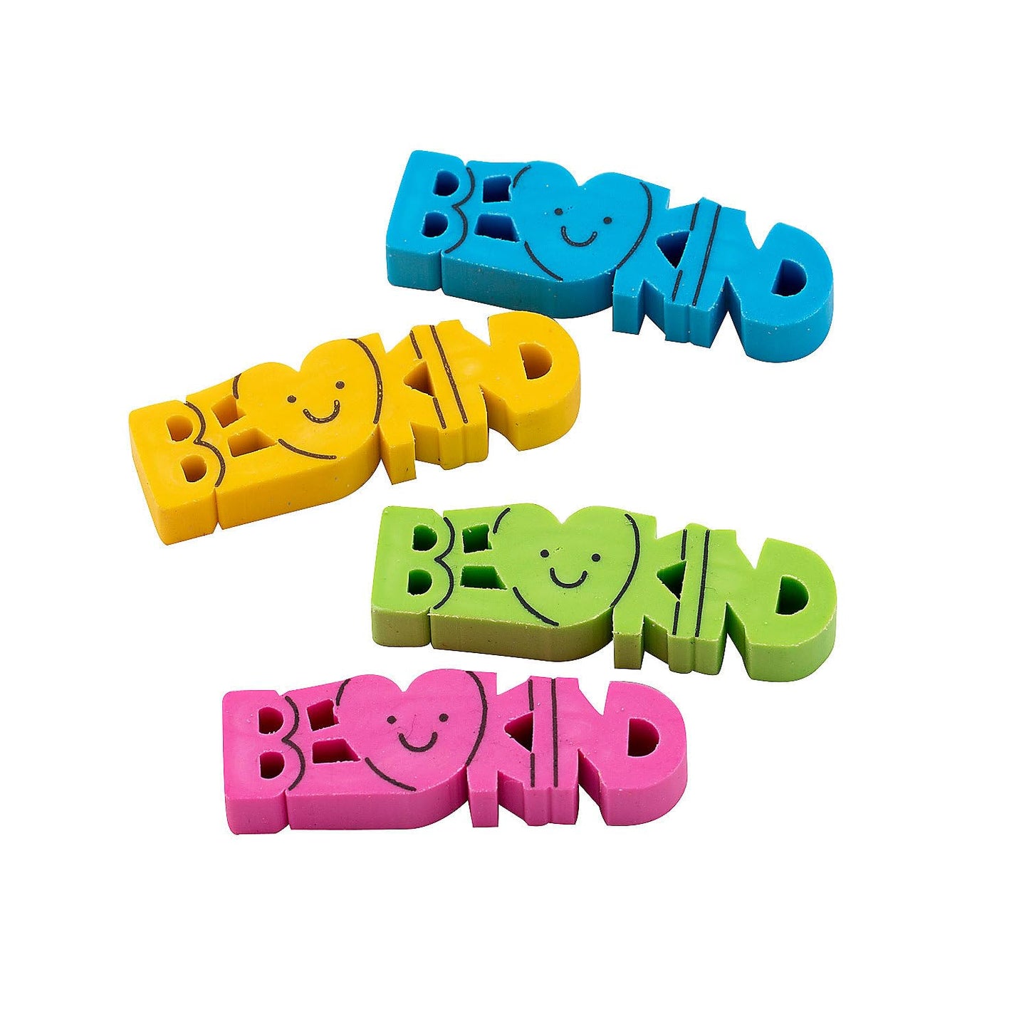 Fun Express Be Kind Word Erasers - Stationery - 24 Pieces - Multicolor