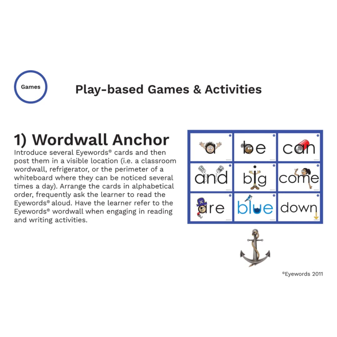 Eyewords - Multisensory Sight Word Phonics Flash Cards - Kinesthetic Learning Approach, Set #1, Words 1-50