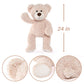 Tezituor Brown Beige Teddy Bear Stuffed Animal - 24 Inches Teddy Bear Plush Toy For Boys And Girls