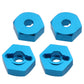 HobbyPark 12mm Aluminum Wheel Hex Drive Hub Adaptor (4P) & M4 Locknut (4P) RC Model Car Parts Blue