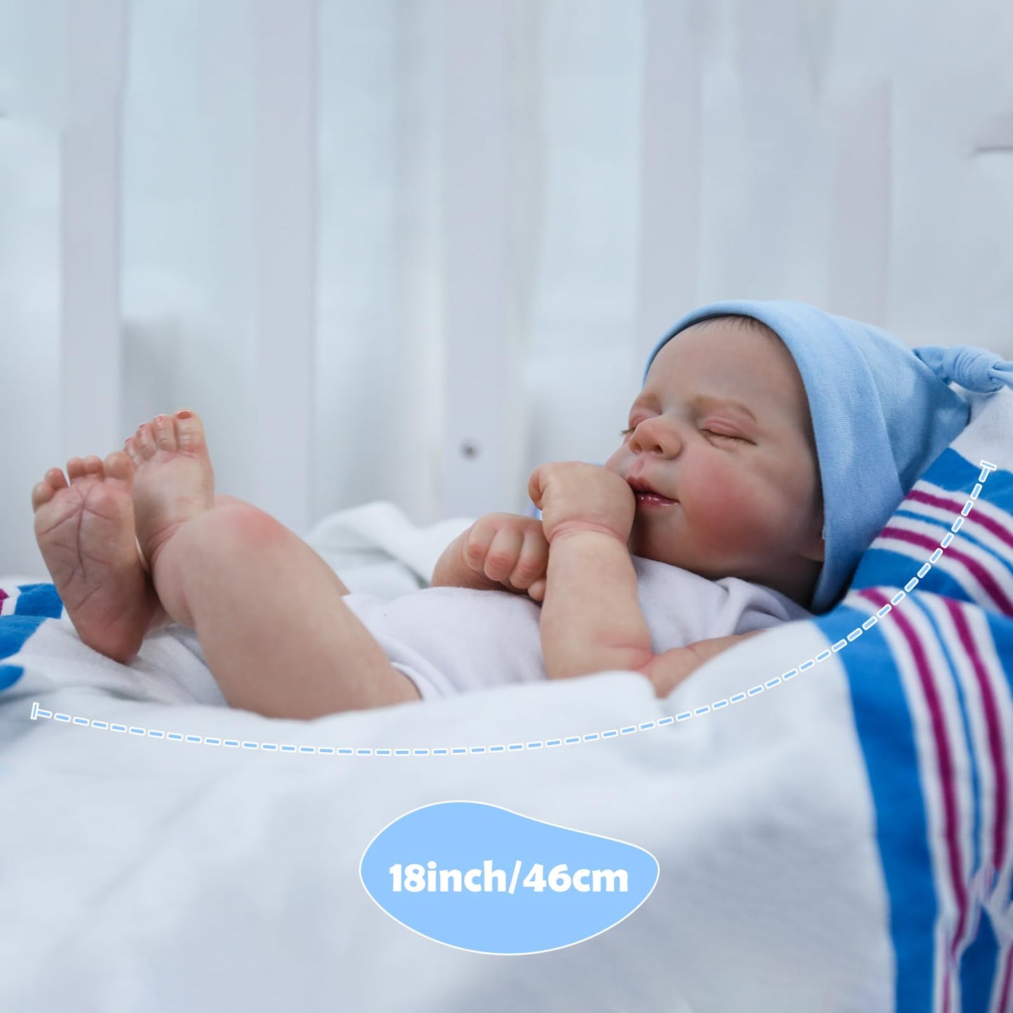 Charex Realistic Reborn Baby Dolls Boy - 18 Inch Newborn Sleeping Baby Dolls, Lifelike Reborn Baby Dolls With Weighted Soft Cloth Body Birthday Gift Toy For Age 3+