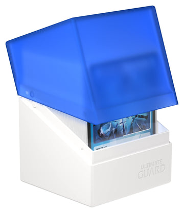 Ultimate Guard Boulder Synergy 100+, Deck Case For 100 Double-Sleeved Tcg Cards, White/Blue, Secure & Durable Storage For Trading Card Games