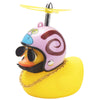 wonuu Rubber Duck Toy Car - Yellow Duck Dashboard Decoration with Glasses and Propeller Helmet, Snail-Yellow