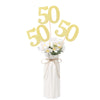 Gexolenu 50th Anniversary Decorations - 10 Pack Gold Glitter Table Toppers, Double-Sided Centerpieces for Birthday Party, Number 50
