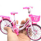 Ailejia Finger Racing Bicycle Mountain Bike Cake Topper Mini Dirt Bike Bicycle Model Cool Boy Toy (Pink)
