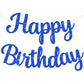 Beishida Blue Happy Birthday Banner - No Diy,10Feet,Pre-Strung-Glitter Happy Birthday Sign, Happy Birthday Garland,Happy Birthda