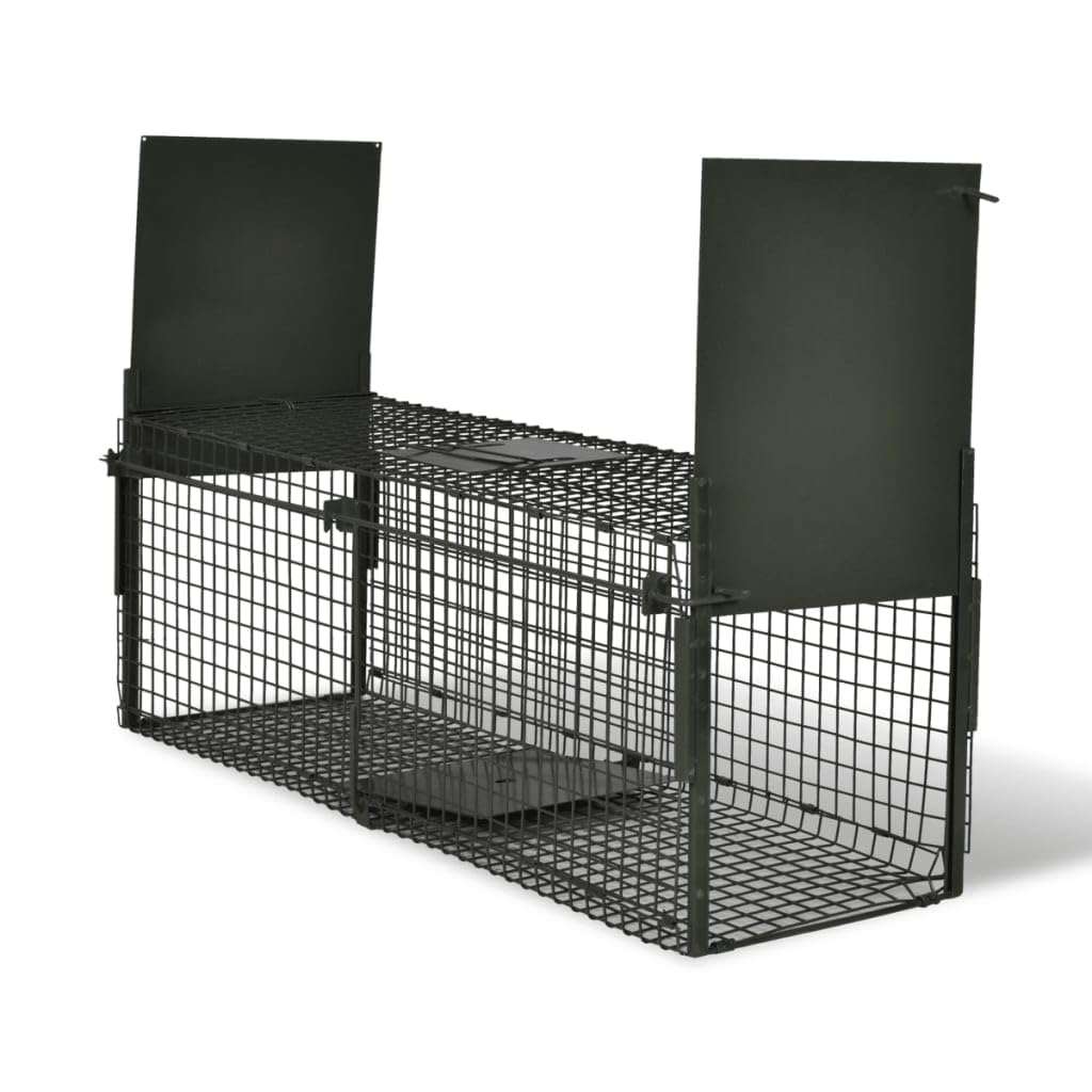 vidaXL - Live Animal Catch Life Trap 2 Door Iron Mesh Cage Prey Hunt Rabbit Rodent Mouse