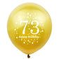 SHUNTAI 73rd Birthday Balloons 12 inch Latex Confetti Black and Gold, Model SHUNTAI-001, 15 Pack Decorations for Men Women