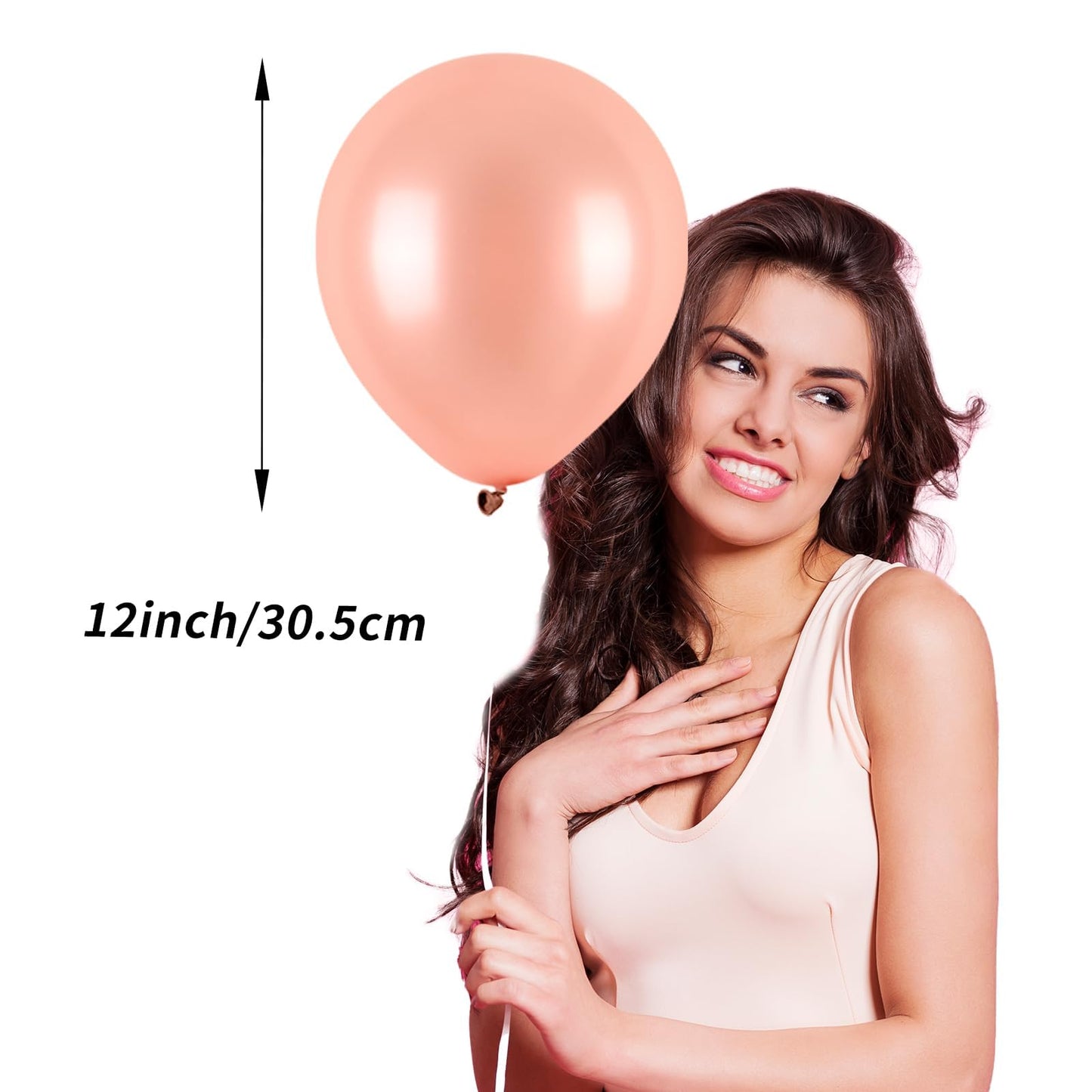 Rose Gold And Black Balloons Set, 12 Inch Metallic Rose Gold Balloons Pearl Rose Gold Confetti Balloons Black Latex Balloons Par