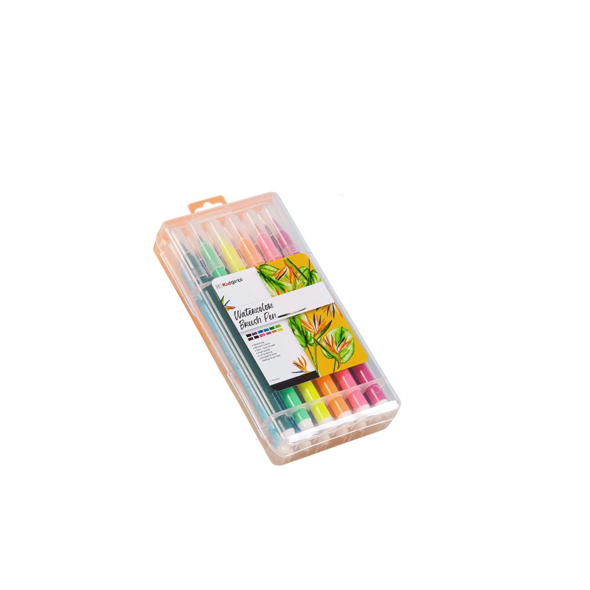 Kidgets Brush Pen Box Pack | Flexible & Soft Tip That Gives Water Color Effect | Includes Vibrant Shade Inside | Lightweight Bru
