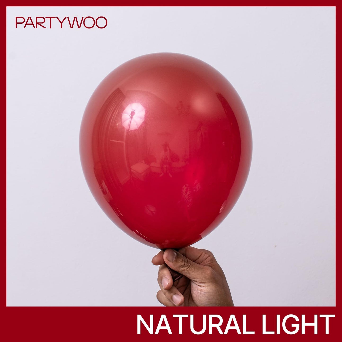 PartyWoo Ruby Red Balloons - 100 pcs in 5"-36" Sizes, Rubber Material, Ideal for Birthday & Wedding Decorations
