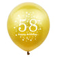 SHUNTAI 58th Birthday Balloons, Black and Gold, 12 Inch Latex Confetti, 15 Pack, Happy 58th Anniversary Party Supplies