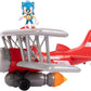 Sonic The Hedgehog Tornado Biplane Playset with 2.5" Action Figure, Lights & Sounds, Plastic, Model 423284-1, Biplane Color