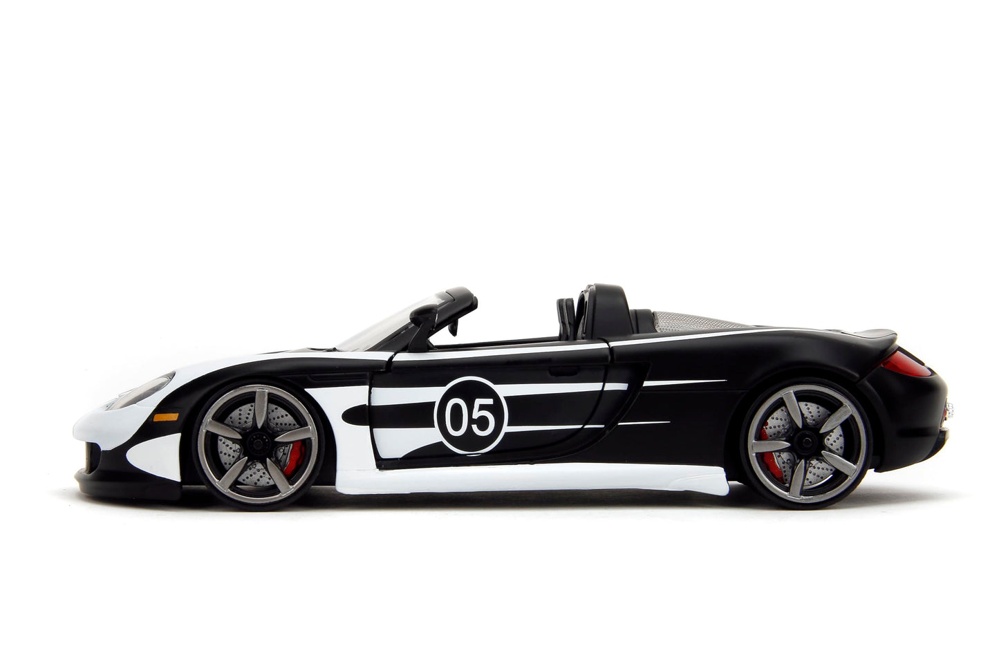 Hyper-Spec 1:24 2005 Porsche Carrera Gt Die-Cast Car, Toys For Kids And Adults(Black/White)