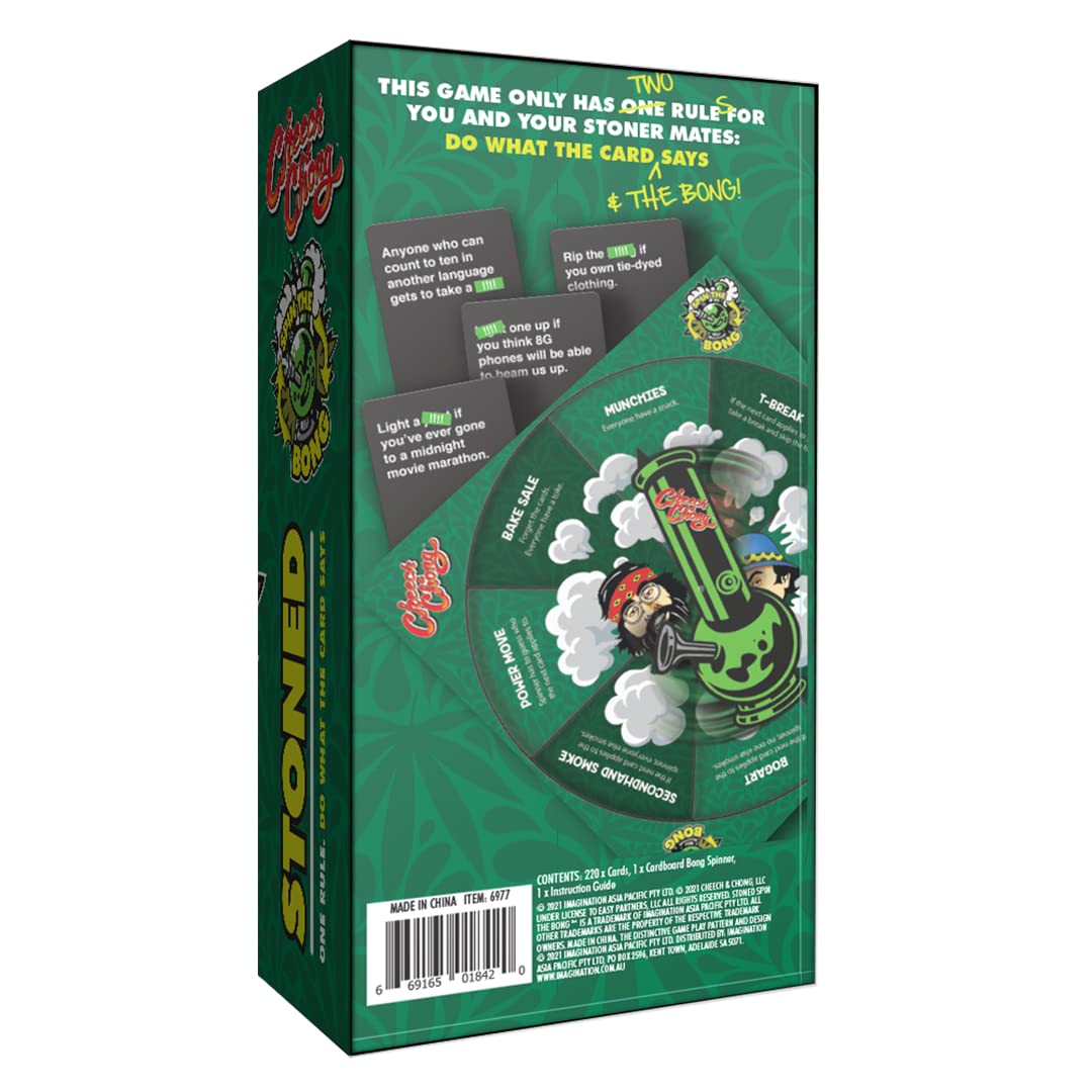 Cheech & Chong Spin the Bong Game - Adult Party Game, 1000 cu in, Cardboard, Model 6977, Fun with Stoners, Munchies & Music, 18+