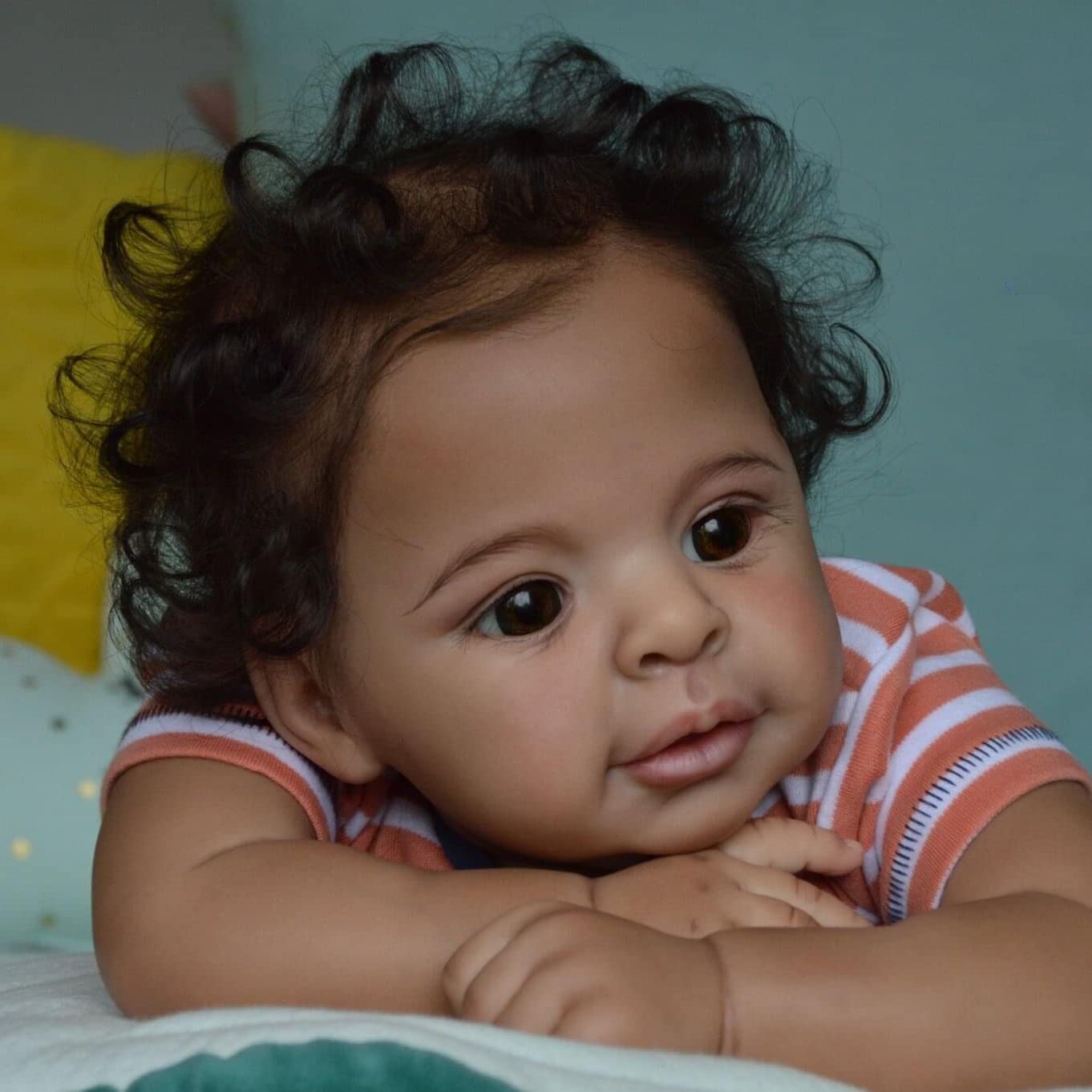 KOKOMANDY Reborn Baby Dolls - Biracial, 21in African American Realistic Ethnic Silicone Toddler Doll