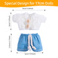 17cm Doll Clothes Set  enhanced Jeans & Knitted Sweater Outfit for 17cm 15cm Dolls  Cute Dress Up Fashion  No Doll Included (White  17cm/15cm)