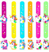 STORE 2508 Silicone Unicorn Slap Bracelets, Pack of 6, Kids Adults