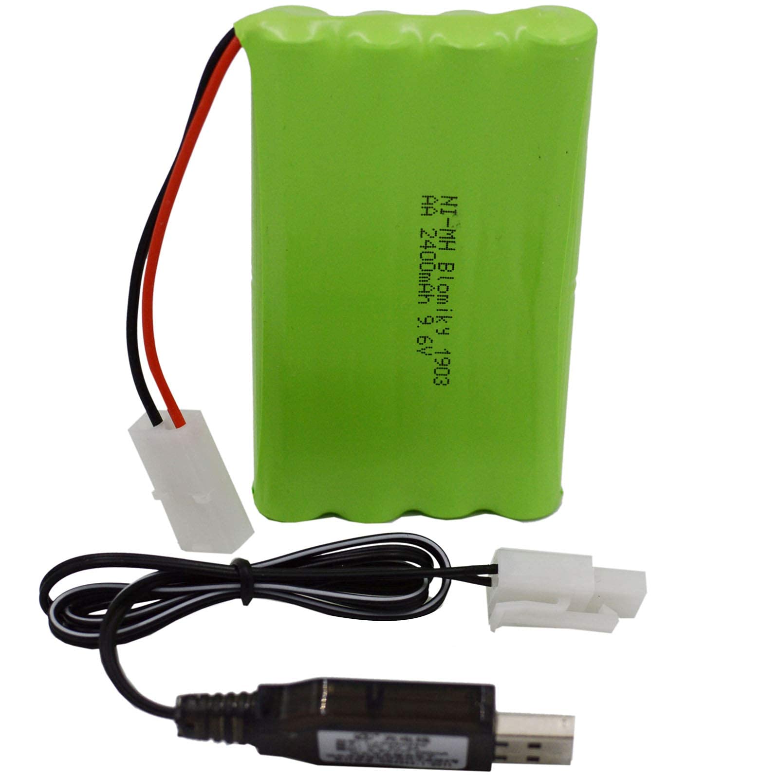 Blomiky 1 Pack 9.6V 2000mAH NiMH Rechargeable 8-Cell AA Battery Packs with Standard Tamiya Connector Plug for RC Car Truck Tank 