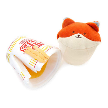 Anirollz 3' & 6' Gift Set Stuffed Animal Plush Nissin Cup Noodle 2 Pc |Soft Squishy Cute Safe| Puppy Kitty Bunny Fox Panda - Birthday - Foxiroll Set