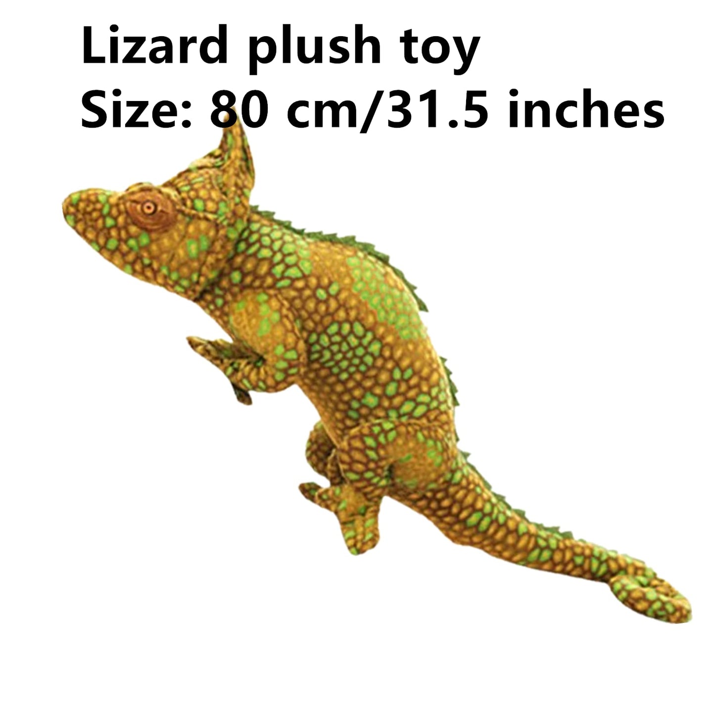 Simulation Chameleon Stuffed Plush Toy - Lizard Plushietoy, Real Life Reptiles Wild Lizard Chameleon Stuffed Animal Toys Gifts For Kids,(27.5 Inches) (Yellow + Green)