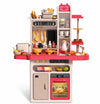 IDONA CREATION Kids Kitchen Play Set, 81 Pcs Pretend Cooking Set with Water Sink, Lights & Sounds