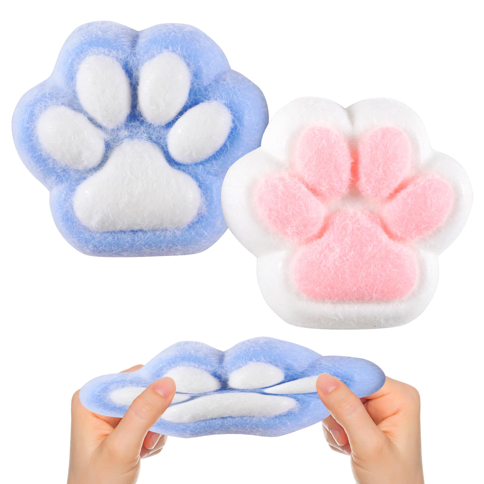 Jhgcvx 2 Pcs Big Cat Paw Squeeze Toys, Kawaii Cat Paw Sensory Mochi Toys, Cute Cat Paw Squishy Toys For Kids, Bags Filler For Gi