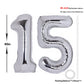40 Inch Number 15 Balloon Silver Jumbo Giant Big Large Number 15 Foil Mylar Silver Balloons 51Th Birthday Party Anniversary Deco