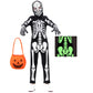 Yolsun Skeleton Costume For Kids Glow In The Dark Bone Skull Outfit For Halloween (Large, Black)