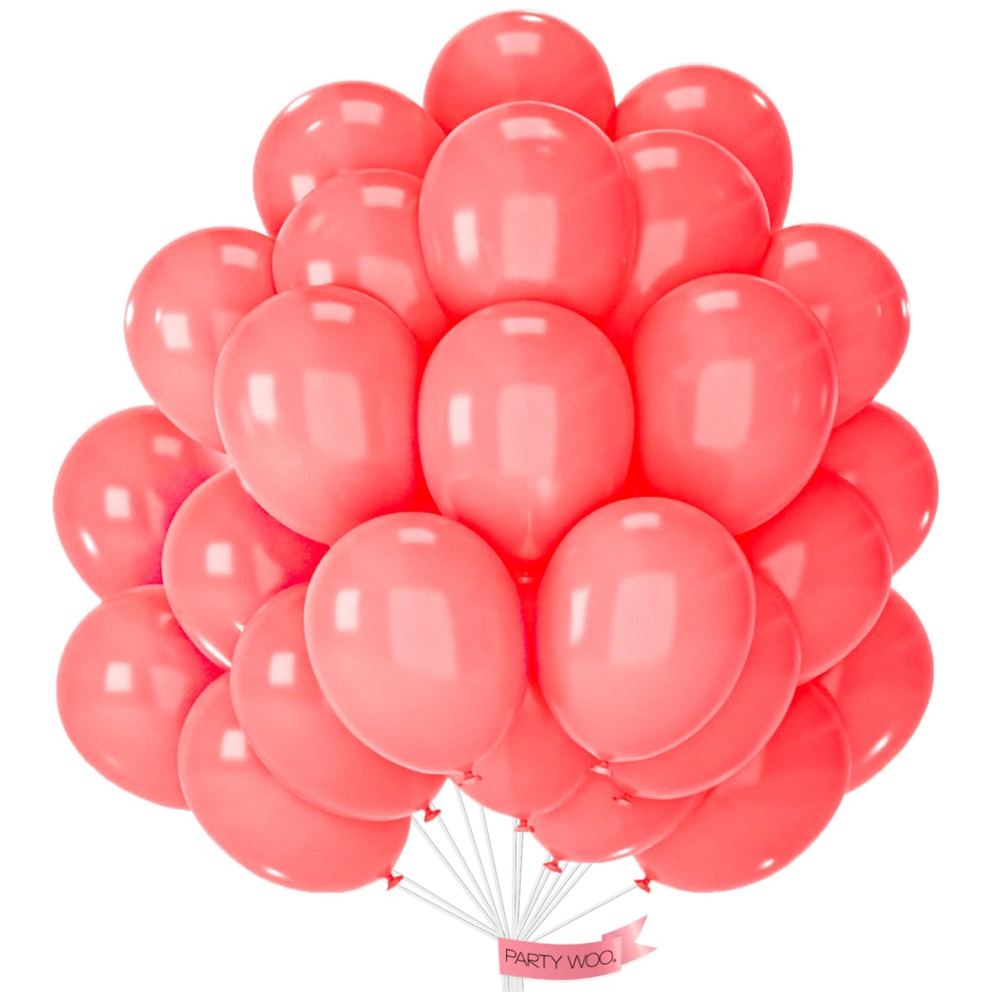 Partywoo Watermelon Pink Balloons, 50 Pcs 12 Inch Dark Pink Balloons, Watermelon Pink Balloons For Balloon Garland Or Balloon Arch As Birthday Party Decorations, Baby Shower Decorations, Pink-Q11