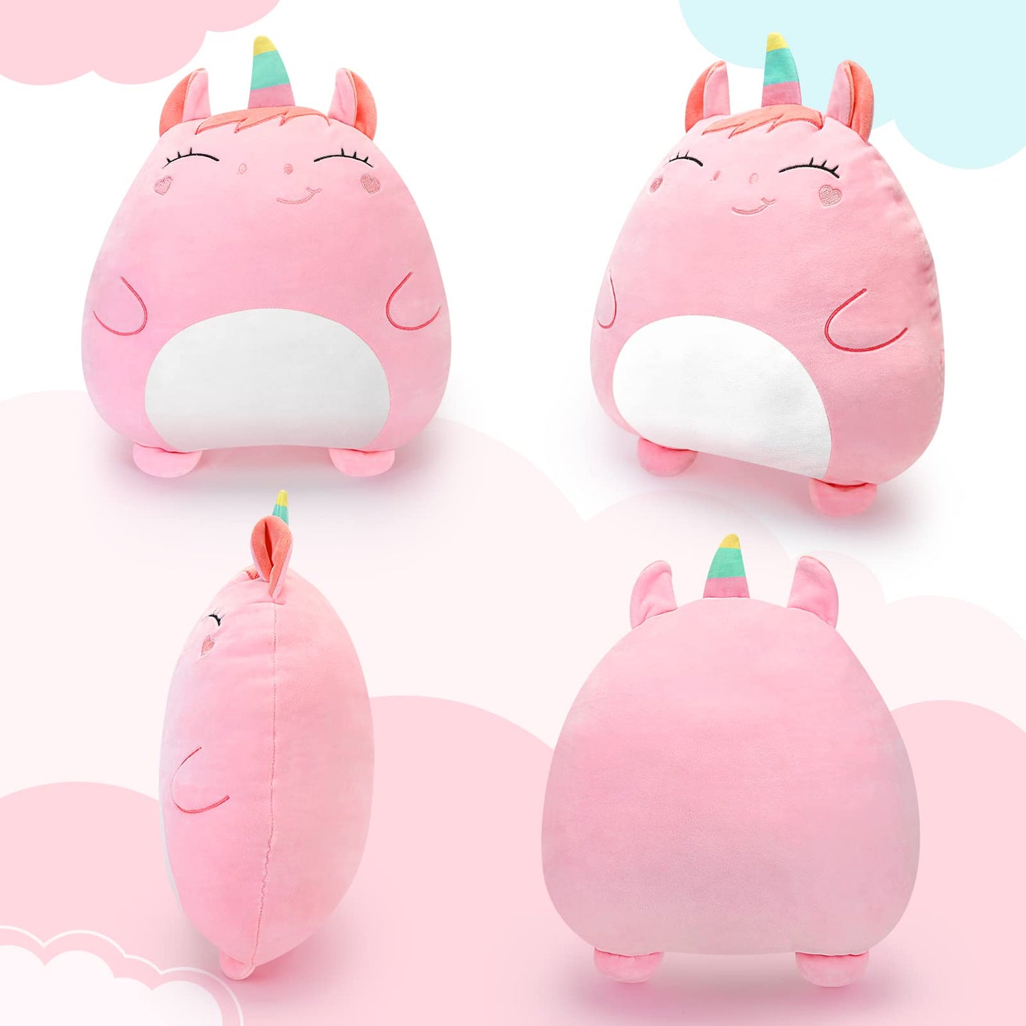 Stuffed Animals Plush Toy 16Inch Pink Cute Stuffed Animals For Girls Cartoon Kid'S Plush Toy Pillows Soft Lumbar Back Cushion Birthday Gifts For Kids Children