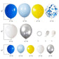 Blue And Yellow Balloon Arch Kit 140 Pcs Royal Blue White Silver Balloon Garland Kit Pastel Blue Party Balloons For Birthday Bab
