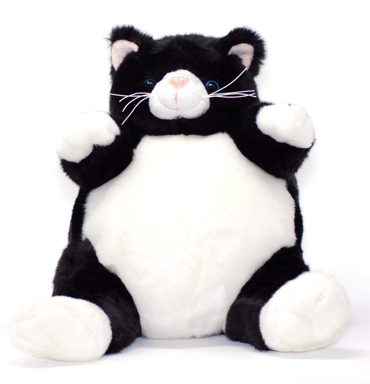 Unipak Black And White Plumpee Cat Plush Toy 9 Inches Tall