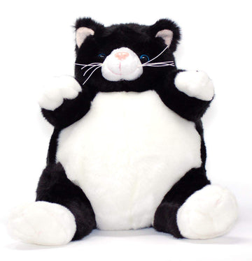 Unipak Black And White Plumpee Cat Plush Toy 9 Inches Tall