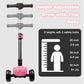 3 Wheel Electric Scooter for Kids Ages 3-8, LCD Display, Colorful Lights, Reliable Thumb Throttle, 3 Adjustable Height, 5Mph Saf