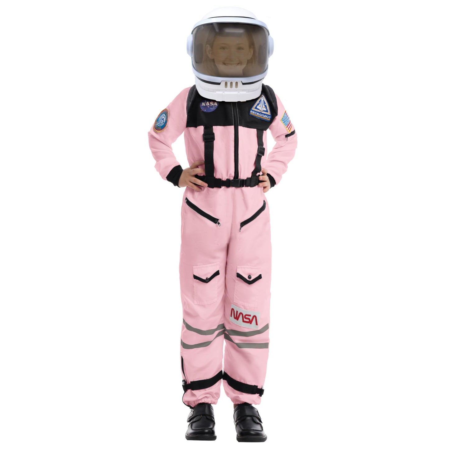 Spooktacular Creations Pink Astronaut Costume, Space Suit With Movable Astronaut Helmet, Kids Astronaut Costume For Toddler Girl
