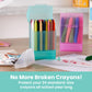 LockerMate Crayon Box with Sharpener, Holds 24 Crayons, Assorted Colors, 1 Pack, Plastic, Model 24024-SH