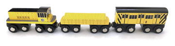 Muni Pals Munipals New York City Subway Wooden Railway Work Train And Sheds Set-Child Safe And Tested Wood Toy Trains