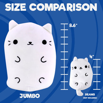Cats Vs Pickles - Holiday Jumbo - Snowball - 8' Super Soft & Squishy Bean-Filled Weighted Stuffed Animals - Great For Kids - Collect As Desk Pets, Fidget Toys, Or Sensory Toys., Small (V1169)