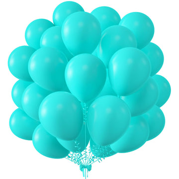 Kalor 12 Inch Teal Blue Balloons, 50 Pcs Latex Helium Balloons For Kid'S Birthday Party, Baby Shower, Wedding, Graduate Party Decorations