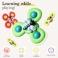 Alasou 3Pcs Suction Cup Spinner Toys For 1 Year Old Boy Girl|Spinning Top Baby Toys 12 18 Months|1 2 Year Old Boy Birthday Gift|Baby Bath Toys For Kids Ages 1-3|Sensory Toys For Toddlers 1-3
