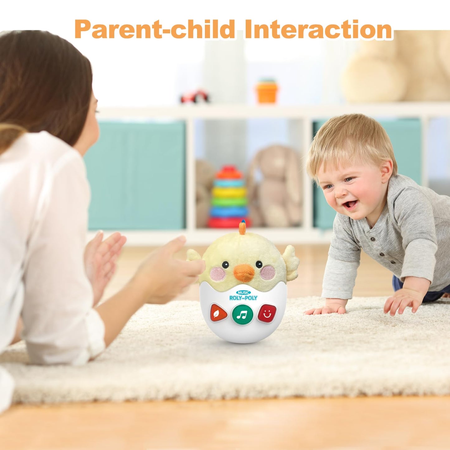 Wowohage Baby Toys 0-6-12 Months, Plush Chick Musical Toys, Cute Stuffed Animal Infant Toys With Light & Sounds, Roly-Poly Senso