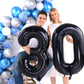 Black 30 Number Balloons Giant Jumbo Number 30 Foil Mylar Balloons For Women Men 30Th Birthday Party Supplies 30 Anniversary Eve