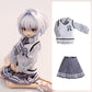 Ymy Ob22 Ob24 Doll Clothes Shirt Tie Waistcoat Dress Girls Uniform Set Bjd Doll Body Clothes Blythe (Blue)