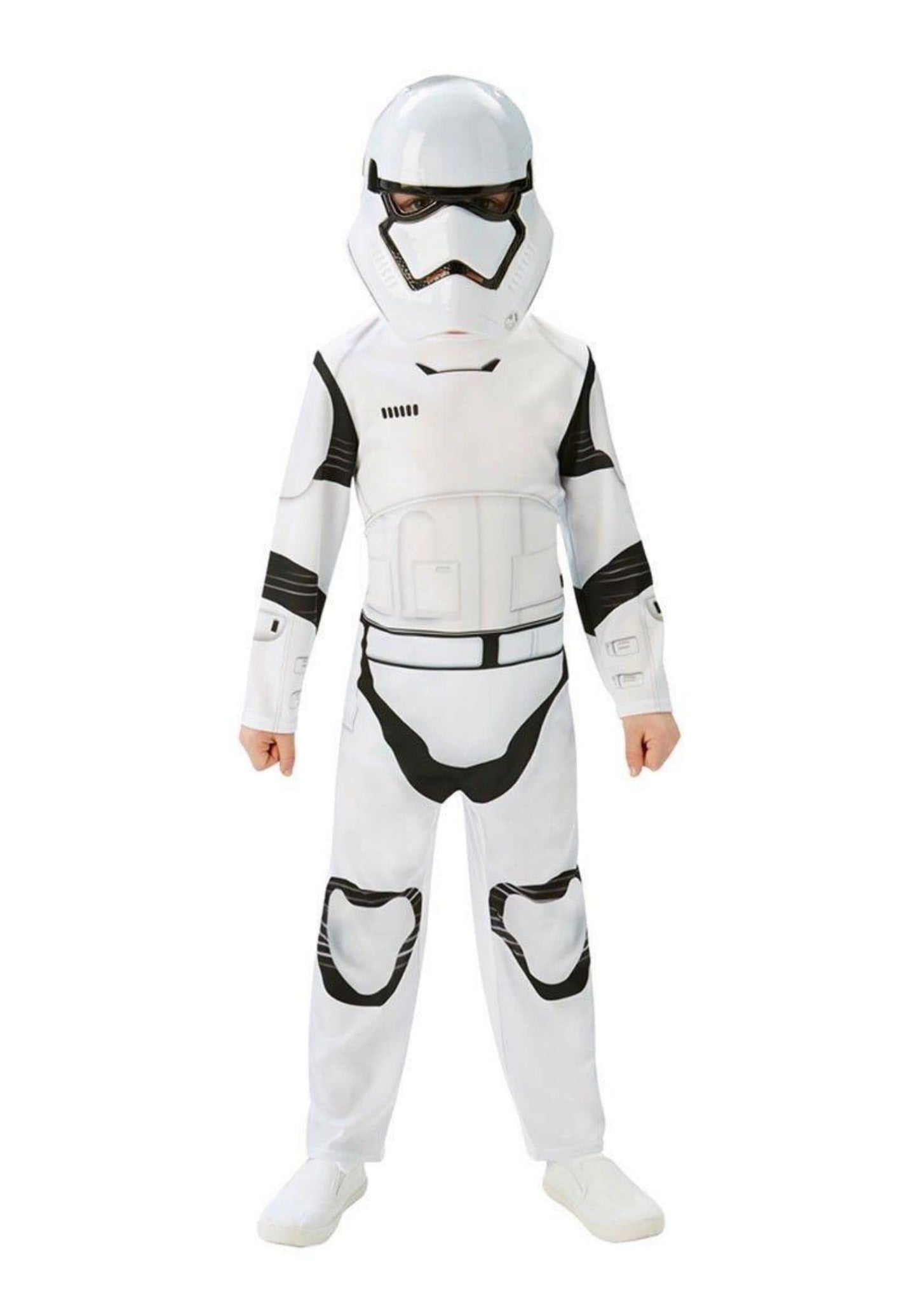 Storm Costume Trooper Mask Kids Jumpsuit Helmet Full Sets Empire Outfits Role Play Halloween Accessories (White, Large)