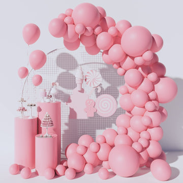 Moukiween Pink Balloons 100 Pack Pastel Pink Balloons Different Sizes Pack 18 12 5 Inch Light Pink Balloons Garland Arch Kit For Girl'S Baby Shower Birthday Wedding Party Decorations